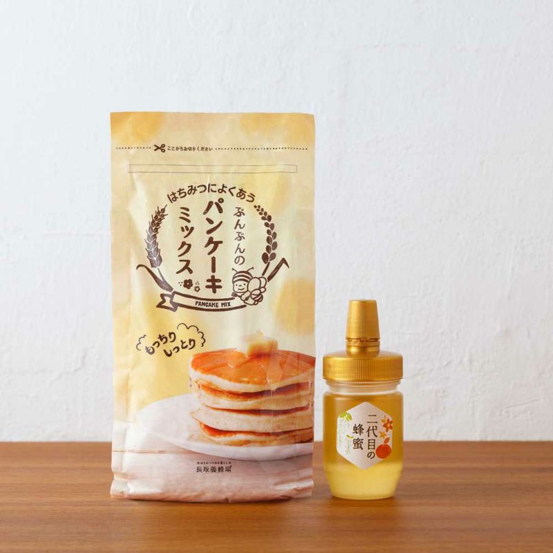 ぶんぶんのパンケーキミックス+二代目の蜂蜜100gプチギフト